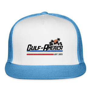 Gulf of America Est 2025 Trucker Hat - white/blue