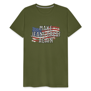 Make Jeans Great Again Men's Premium T-Shirt - olive green