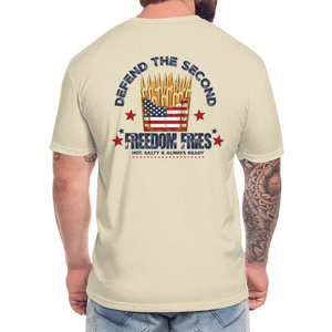 Defend The Second - Freedom Fries Fitted Cotton/Poly T-Shirt by Next Level - heather cream