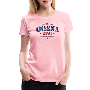 America 250 Years Freedom Retro Americana Graphic Women’s Premium T-Shirt - pink