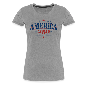 America 250 Years Freedom Retro Americana Graphic Women’s Premium T-Shirt - heather gray