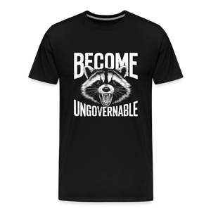 Vintage Angry Raccoon Become Ungovernable Men's Premium T-Shirt - black