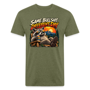 Same Bullshit Different Day – Men's Fitted Graphic T-Shirt - heather military green