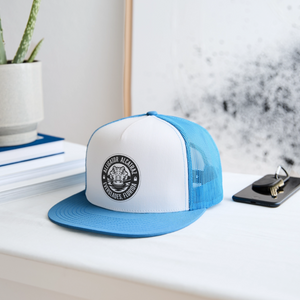 Alligator Alcatraz Trucker Hat - white/blue