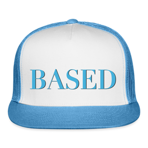 BASED Trucker Hat - white/blue