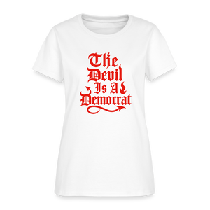 The Devil Is A Democrat Women's T-Shirt - white