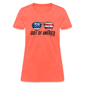 Gulf of America Sunglasses Patriotic Women's T-Shirt - heather coral