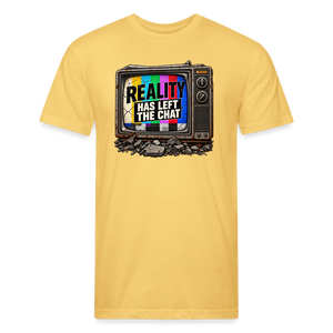 Reality Has Left the Chat – Men's Fitted Retro TV Graphic T-Shirt - pastel yellow