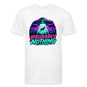 Probably Nothing UFO Alien Abduction – Men's Fitted Graphic T-Shirt - white