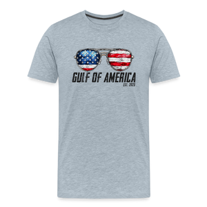 Gulf of America Sunglasses Patriotic Men's Premium T-Shirt - heather ice blue