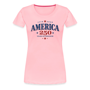 America 250 Years Freedom Retro Americana Graphic Women’s Premium T-Shirt - pink