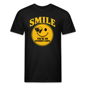 Smile You're On Government Camera T-Shirt — Funny Anti Surveillance Fitted Tee - black