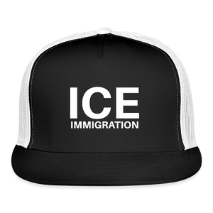 ICE Immigration Trucker Hat - black/white