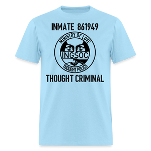 1984 book Inspired, Ministry of Love, Thought Police, Thought Criminal Classic T- Shirt - powder blue