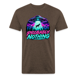 Probably Nothing UFO Alien Abduction – Men's Fitted Graphic T-Shirt - heather espresso