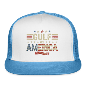Patriotic Gulf of America Trucker Hat - white/blue