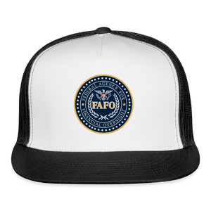 FAFO-Federal Agency for Financial Oversight Trucker Hat - white/black