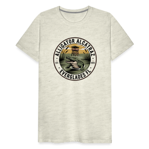 Alligator Alcatraz Everglades, Florida Men's Premium T-Shirt - heather oatmeal