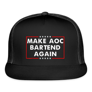 Make AOC Bartend Again Trucker Hat - black/black