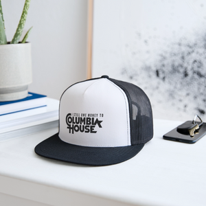 I Still Owe Money to Columbia House Trucker Hat - white/black