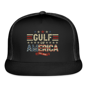 Patriotic Gulf of America Trucker Hat - black/black