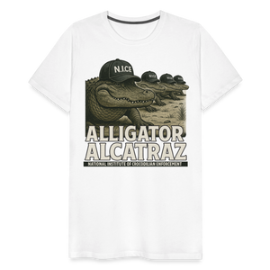 Alcatraz Gator Enforcement Men's Premium T-Shirt - white