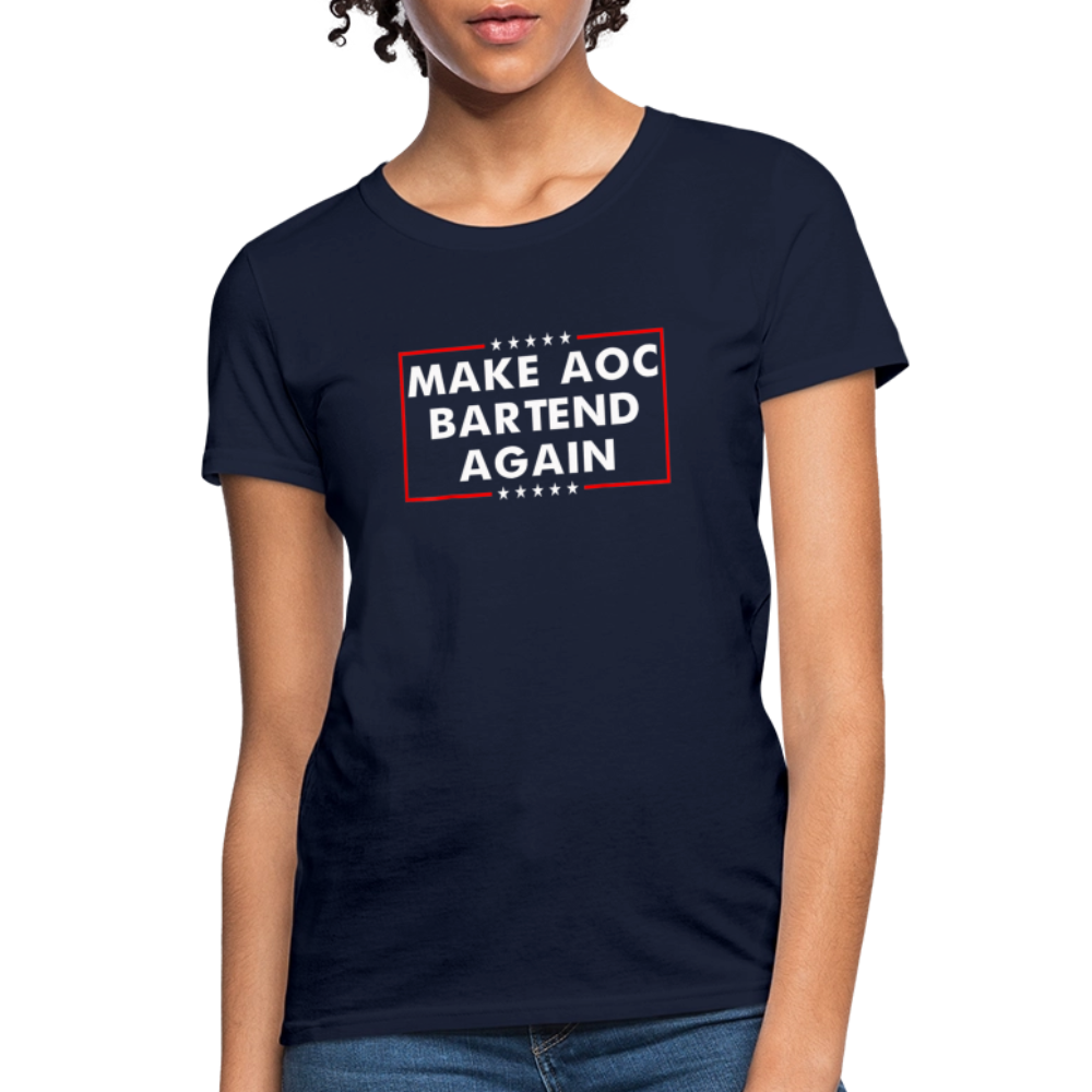 Make AOC Bartend Again Women's T-Shirt - navy