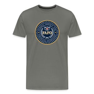 FAFO-Federal Agency for Financial Oversight Men's Premium T-Shirt - asphalt gray