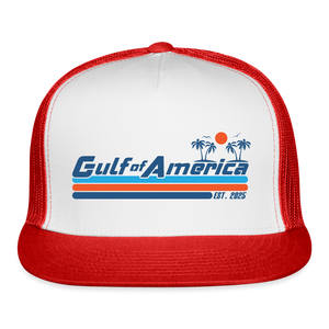 Gulf of America Trucker Hat - white/red