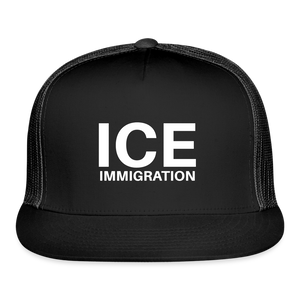 ICE Immigration Trucker Hat - black/black