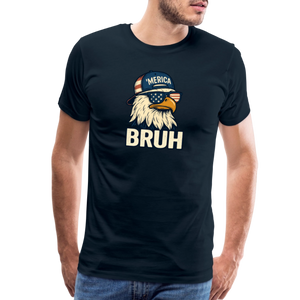 Funny Bruh Patriotic Eagle Men's Premium T-Shirt - deep navy
