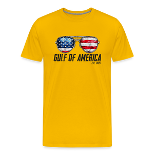 Gulf of America Sunglasses Patriotic Men's Premium T-Shirt - sun yellow