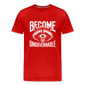 Vintage Angry Raccoon Become Ungovernable Men's Premium T-Shirt - red