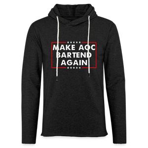 Make AOC Bartend Again Unisex Lightweight Terry Hoodie - charcoal grey