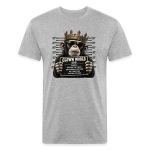 Clown World Mugshot – Men's Fitted Graphic T-Shirt - heather gray