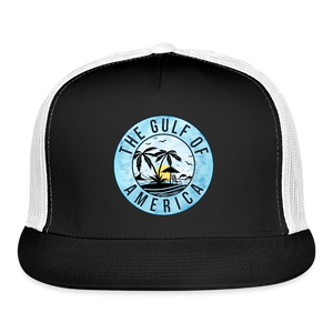 Gulf of America Blue Trucker Hat - black/white