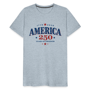 America 250 Years Freedom Retro Americana Men's Premium T-Shirt - heather ice blue