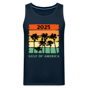 Gulf of America Palm Trees Men’s Premium Tank - deep navy