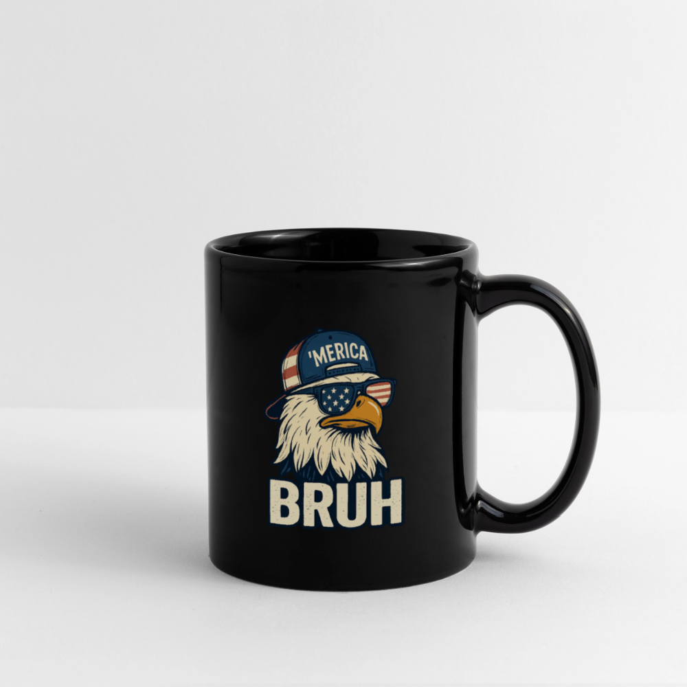 Funny Bruh Patriotic Eagle Full Color Mug - black