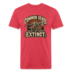 Common Sense Is Extinct – Men’s Fitted Graphic T-Shirt - heather red