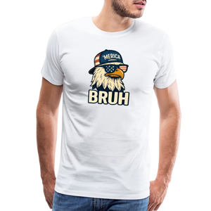 Funny Bruh Patriotic Eagle Men's Premium T-Shirt - white