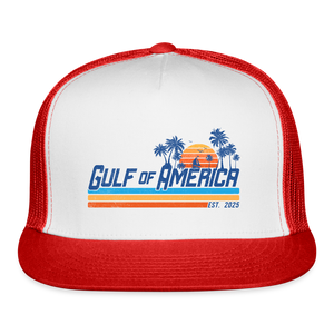 Gulf of America Trucker Hat - white/red