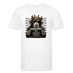 Clown World Mugshot – Men's Fitted Graphic T-Shirt - white