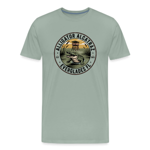 Alligator Alcatraz Everglades, Florida Men's Premium T-Shirt - steel green