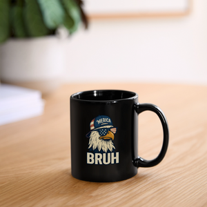 Funny Bruh Patriotic Eagle Full Color Mug - black