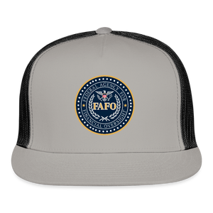 FAFO-Federal Agency for Financial Oversight Trucker Hat - gray/black