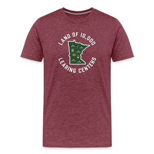 Land of 10,000 Learning Centers Funny Men's Premium T-Shirt - heather burgundy