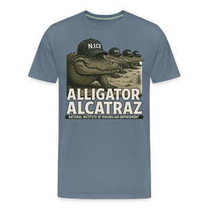 Alcatraz Gator Enforcement Men's Premium T-Shirt - steel blue
