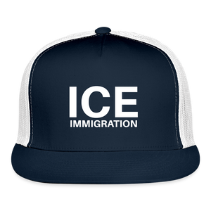 ICE Immigration Trucker Hat - navy/white