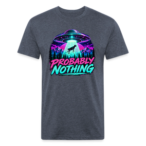 Probably Nothing UFO Alien Abduction – Men's Fitted Graphic T-Shirt - heather navy